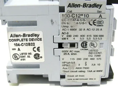 NEW ALLEN BRADLEY 104-C12B22 REVERSING CONTACTOR SER.A 104C12B22