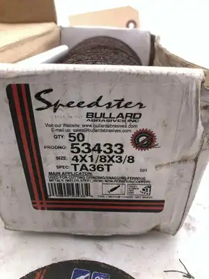 Bullard Speedster 53433 4″ Ferrous Metalcutting Wheel 19000RPM 1/8X3/8 NIB of 50