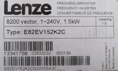 NEW LENZE E82EV152K2C FREQUENCY INVERTER 8200 VECTOR