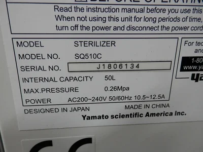 Used YAMATO _UNKNOWN_ Autoclaves, Reactors & Kettles California US | Biotech Equipment Sales #1464525
