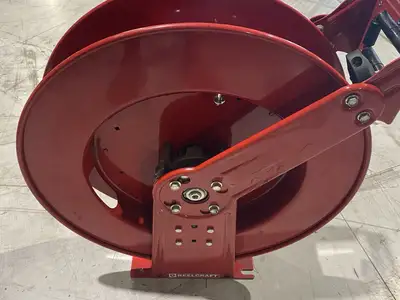 Used Reelcraft Spring-Return Dual-Pedestal Hose Reel Plumbing Equipment Michigan US | Maverick Industrial Sales #1395473