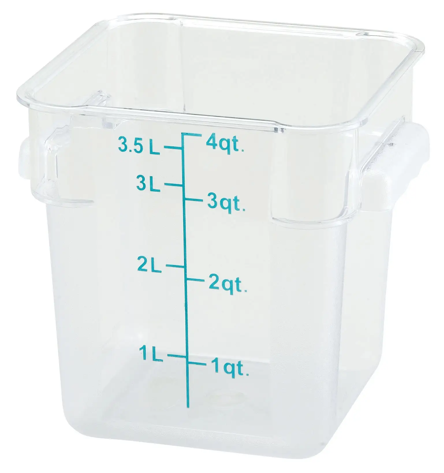 4qt Square Storage Container, Clear, PC (12 Each)