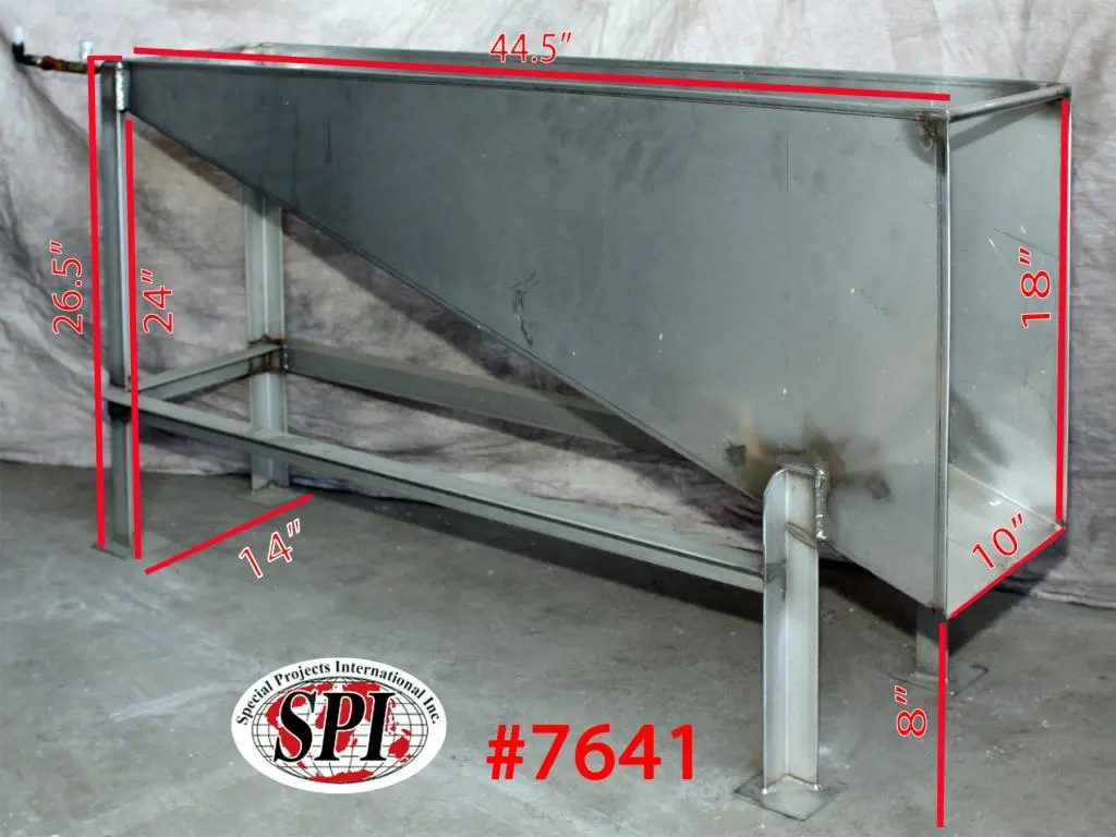 SPC7641  Miscellaneous Equipment feed chute, 14" x 45" x 26", Stainless Steel
