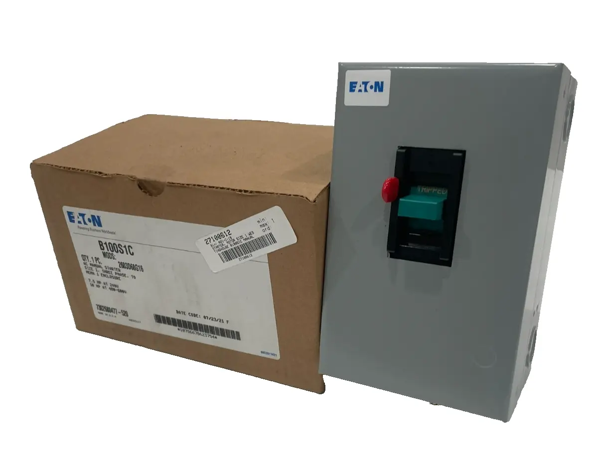 NEW EATON B100S1C AC MANUAL STARTER SIZE 1 7.5HP