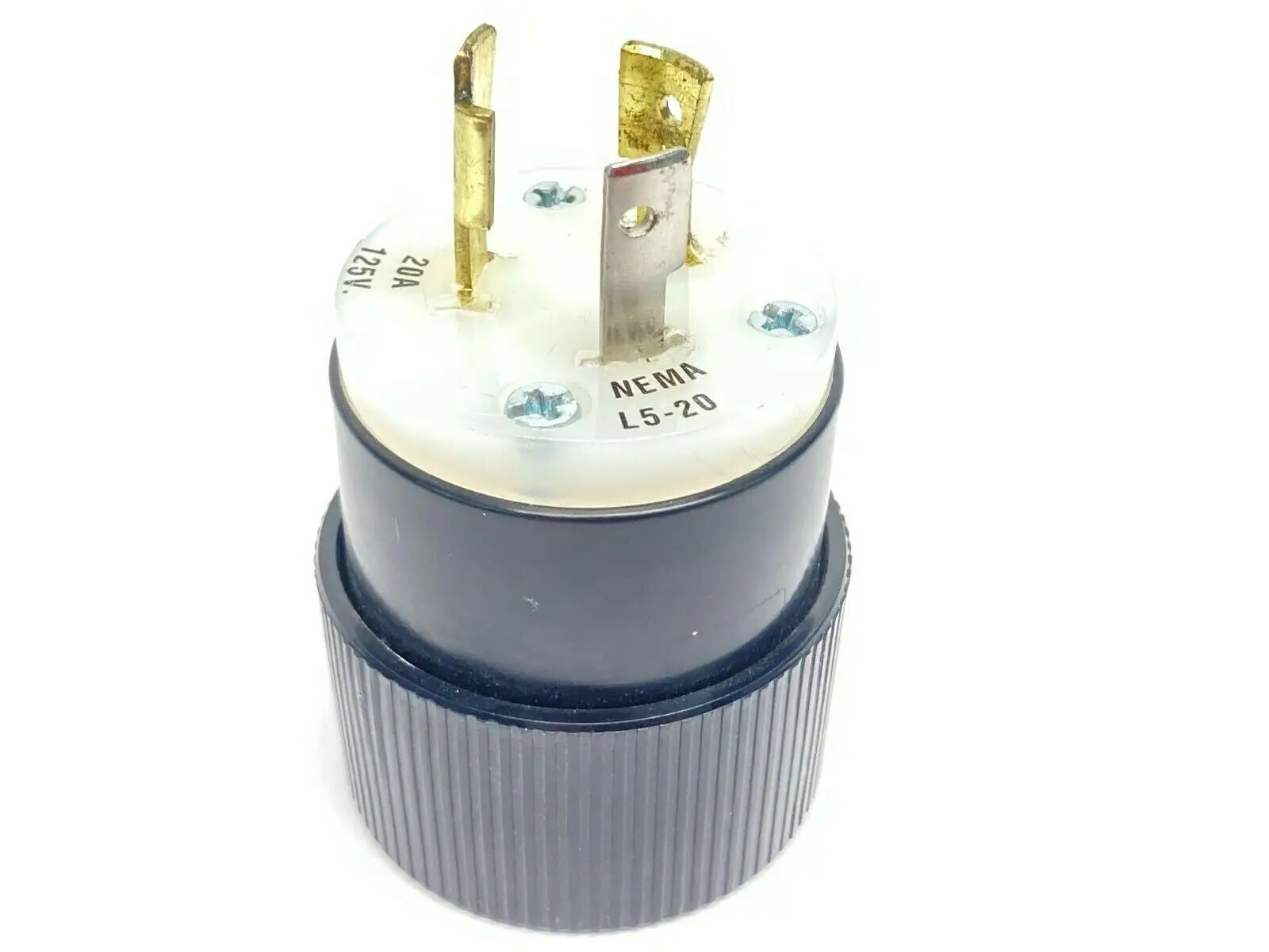 Hubbell 20A 125V Locking Nylon Plug NEMA L5-20 2-Pole 3-Wire Grounding - Used