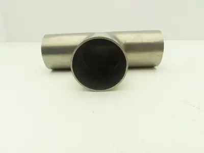 2" OD Tee Butt Weld Adapter Stainless Steel Tumble Finish A = 3 Lot of 3