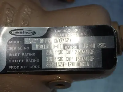 NEW CASHCO NPT D CI/CI/S2