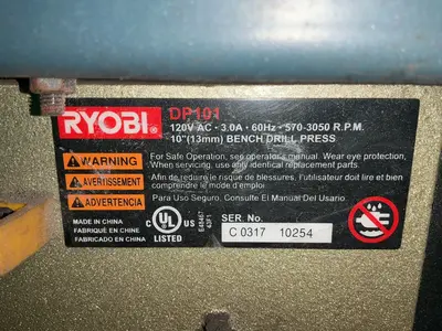 Used RYOBI DP101 Drill Press (Woodworking) Ohio US | HGR 24 #1508170