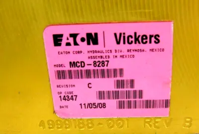 NEW EATON VICKERS 4999188-001 CUSTOM MANIFOLD MCD-8287 REV B 4999188001