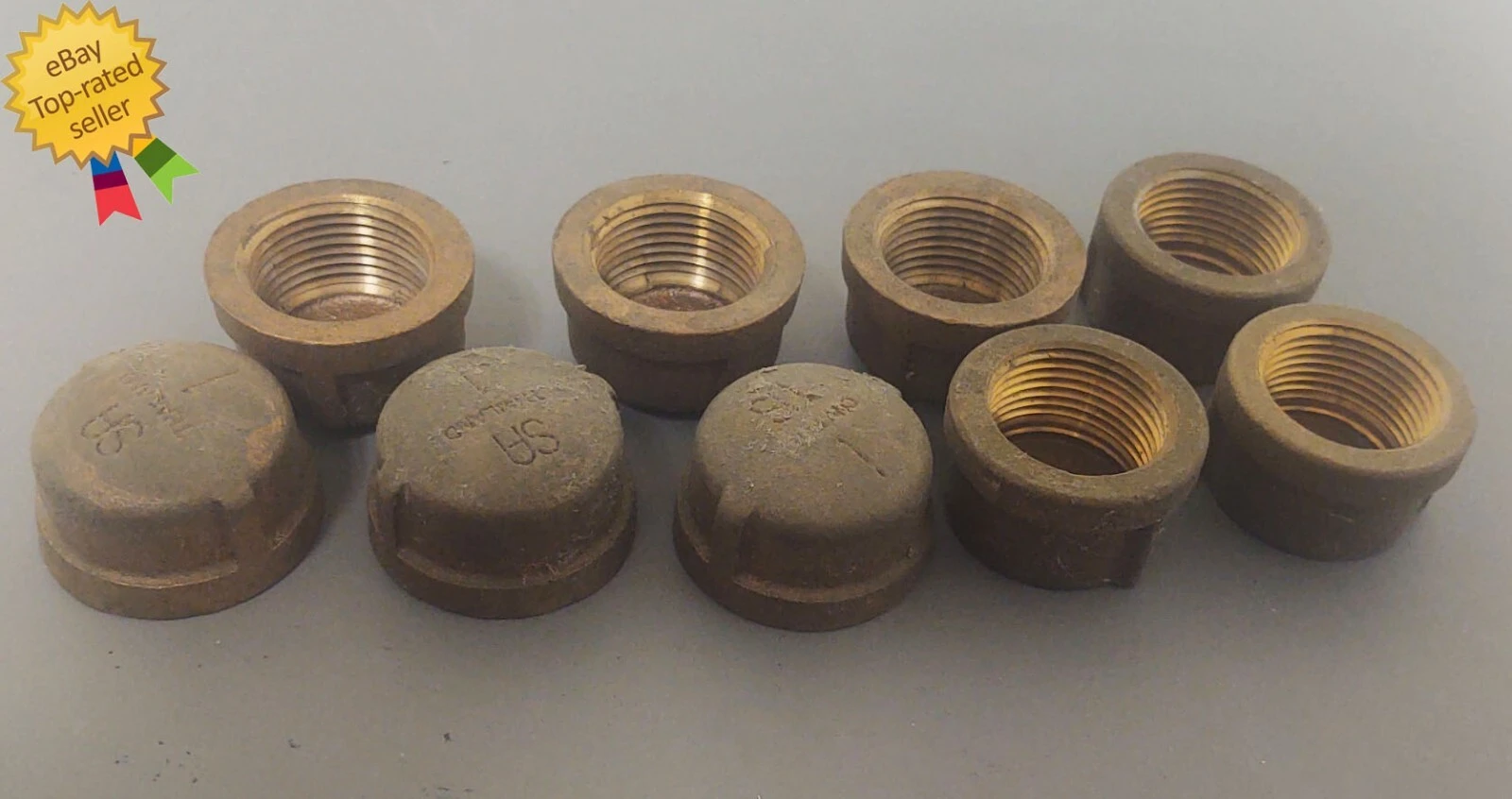 🔥(QTY 9) NEW 1" NPT Brass Pipe Cap