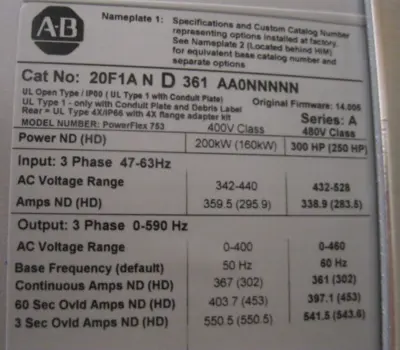 NEW Allen-Bradley 20F1AND361AA0NNNNN