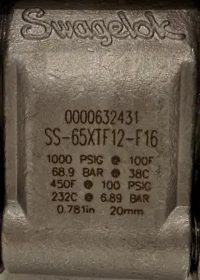 NEW SWAGELOK SS-65XTF12-F16 BALL VALVE SS65XTF12F16