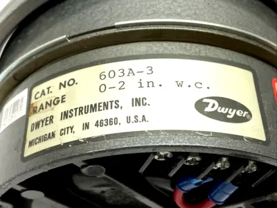 603A-3 | Dwyer Instruments  Pressure Transmitter Range 0-2" w.c. - Used