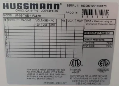 USED HUSSMAN IM-05-TNE-4-FX570