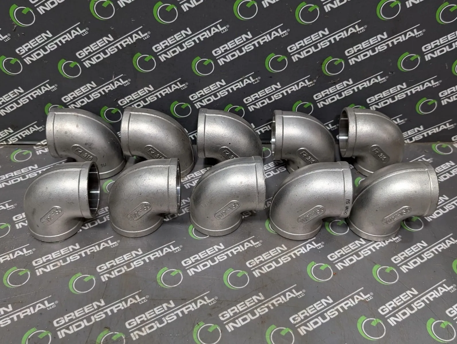Lot of 10 SCI Right Angle Elbow 316 Stainless Non-Threaded Fittings 1-1/2" New NIB