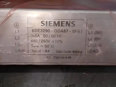 Used SIEMENS 6SE3290ODA870FA1 Filters | HGR 24 #745158