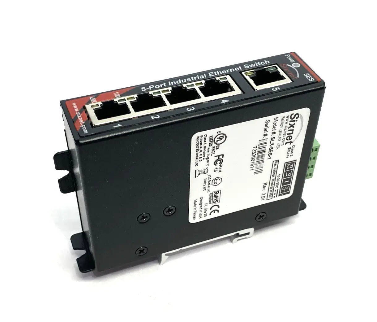 USED HMS NETWORKS SIXNET ® UNMANAGED 5-PORT INDUSTRIAL ETHERNET SWITCH