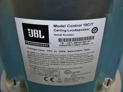 JBL Professional Control 18 C/T In-Ceiling Speaker