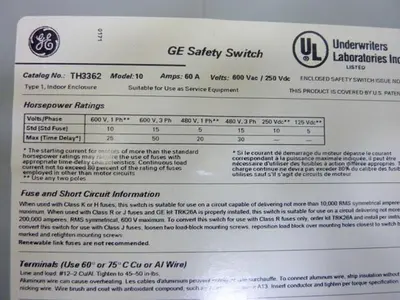 USED GENERAL ELECTRIC / GE TH3362