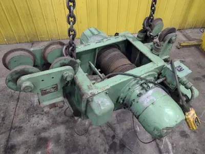2 TON P&H POWERED CABLE HOIST, WITH ROLLING TROLLEY: YOBRO #25083