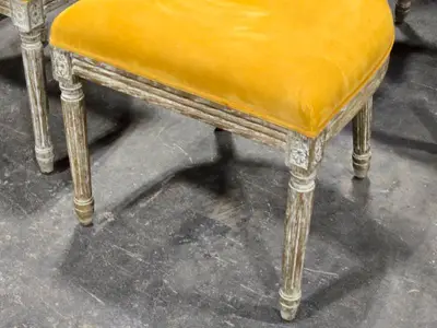 Lot of (2) Distressed Finish Wood Frame Oval Back Accent Chair - Manchester by Linon