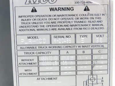 Rico 33003198 Hydraulic Tank Assembly 7 Liter Off Rico PLR-100 Platform Truck