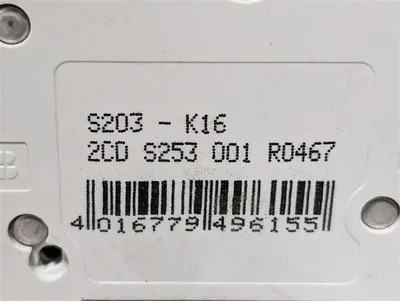 Lot of 6 ABB S203-K16 Three Pole Circuit Breakers 16A 400VAC Used