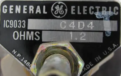 USED GENERAL ELECTRIC IC9033-C4D4 RESISTOR 1.2 OHM IC9033C4D4
