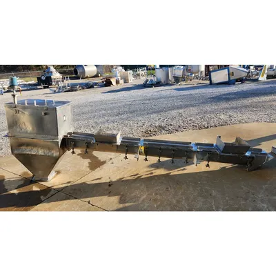 Used Sanitary Food Grade Stainless Steel Screw Conveyor Auger Feeder 131" long