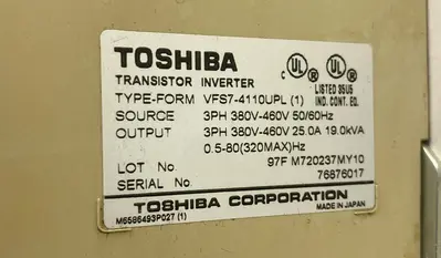 Used TOSHIBA VFS7-4110UPL Industrial Controls | Surplus Asset Holdings #1220974