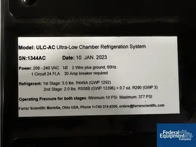 Trane Farrar Trane Technologies Ultra Low Storage Chamber, Model ULC 259