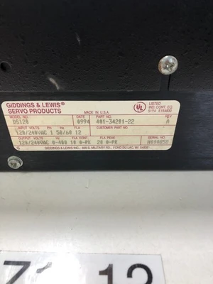 USED Giddings & Lewis 401-34201-22