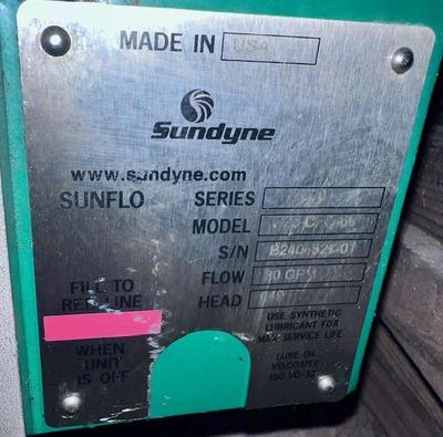 USED Sundyne P25-CFQ-60