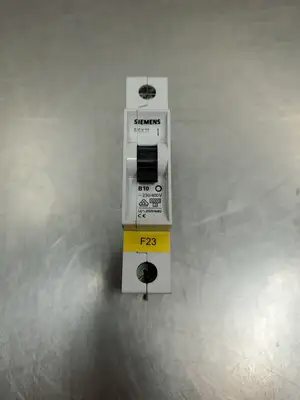 USED Siemens 5SX21 B10 Single-Pole Breaker, 230/400V, Lot of 2