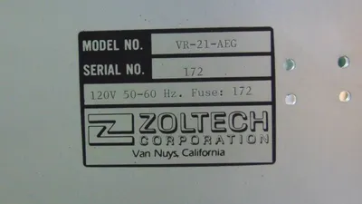 Zoltech Corporation VR-21-AEG 21 Slot Rack PLC Chassis Used