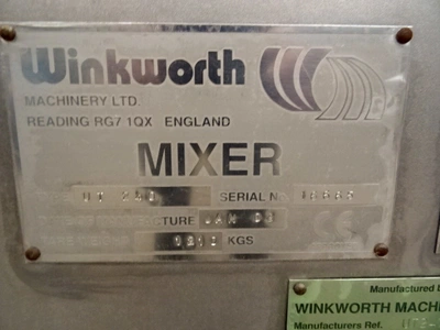 240L S/S JKTD Winkworth U Trough Mixer Type UT240