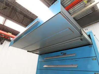 Nu-Era Modular Tool Storage Cabinet 9 Drawer 45x28x61" Stanley Vidmar Blue
