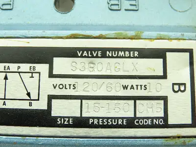Skinner S3R0AGLX Directional Control Valve 5-Way 2 Pos 120V Solenoid 150 PSI