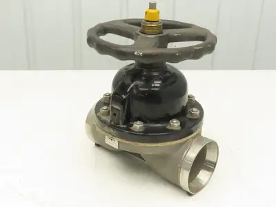ITT 4-C-425-0-WB-903 Dia-Flo 4" Diaphragm Pinch Valve Stainless Pipe Butt Weld