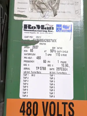 Used Roman T48665X2937WX Welding Transformers Michigan US | Maverick Industrial Sales #1467871