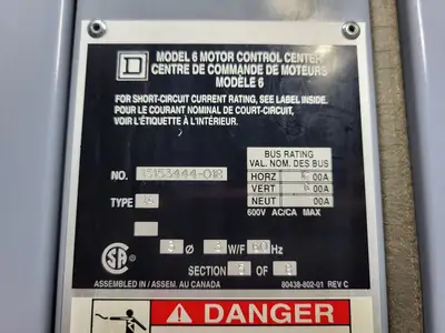 USED SQUARE D MODEL 6