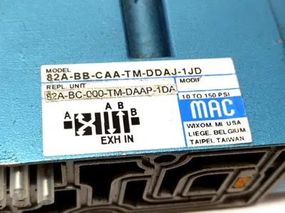 TM-DAAJ-1DA, 82A-BC-000-TM-DAAP-1DA, 82A-BB-CAA-TM-DDAJ-1JD | MAC Valves 82A-BB-CAA-TM-DDAJ-1JD Solenoid Valve 82A-BC-000-TM-DAAP-1DA - Used