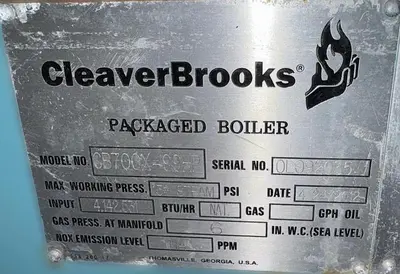 USED 2012 CLEAVER BROOKS CB700X-99-P