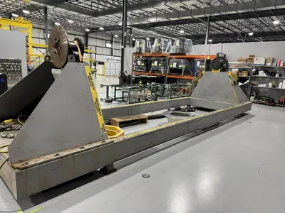 120" SWING X 208" LONG WELDING SYSTEMS HEADSTOCK & TAILSTOCK POWERED WELDING POSITIONER / PIPE ROLLER: YOBRO #23957