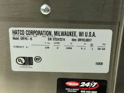 Used Hatco Used Hatco GRFHS-16 Glo-Ray 16" Portable Fry Holding Dump Station - 120V, 1090W - WO! Hot Food Warming, Holding, & Transport Cabinets Illinois US | Falcon Restaurant Supply #1375193