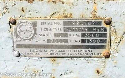 USED SULZER BINGHAM 14X14X19 HSB