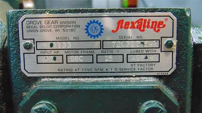 Grove Gear HMC1133 Flexaline Gearbox Reducer 15:1 Ratio Used