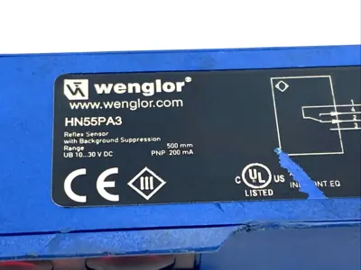 HN55PA3 | Wenglor  photoelectric Reflex Sensor With Background Suppression - Used