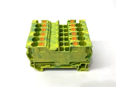 USED PHOENIX CONTACT PROTECTIVE CONDUCTOR TERMINAL BLOCK 3211766 LOT OF 6