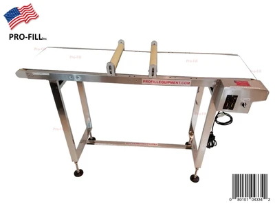White Belt Conveyor With Rollers